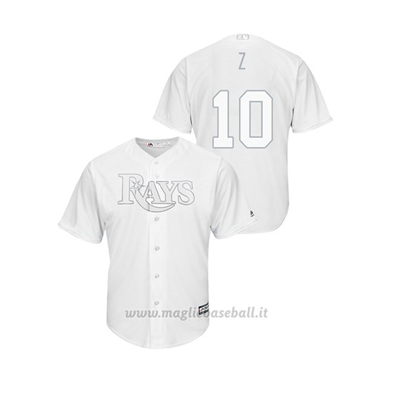 Maglia Baseball Uomo Tampa Bay Rays Mike Zunino 2019 Players Weekend Replica Bianco